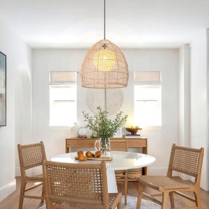 Lightsin Rattan Art Pendant Light Hanging Decor Rustic Style(Version A) - D40cm