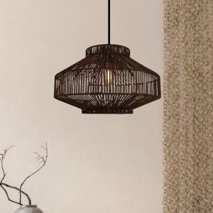 Lightsin Rattan Pendant Light for Modern Boho Interiors - Handwoven Kitchen Island Pendant Light for Living Room, Dining, and Bathroom - In Stock