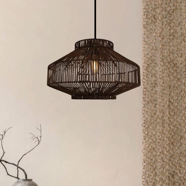 Lightsin Rattan Pendant Light for Modern Boho Interiors - Handwoven Kitchen Island Pendant Light for Living Room, Dining, and Bathroom - In Stock