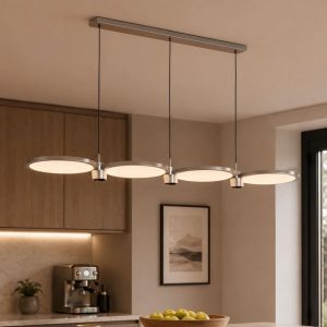 Lightsin Sleek Silver Linear Pendant Light with Acrylic Shades