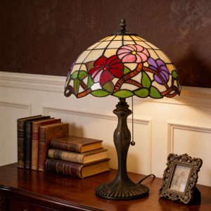 Lightsin Tiffany Table Lamp | Handcrafted Stained Glass Floral Petals Series Red, Pink and Purple - Pre-Order