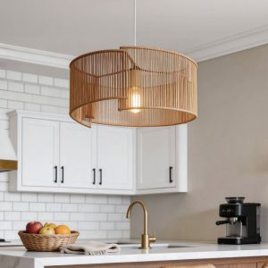Lightsin Twist Handwoven Paper Rope Pendant Light for Cozy Living Spaces - 1 Unit