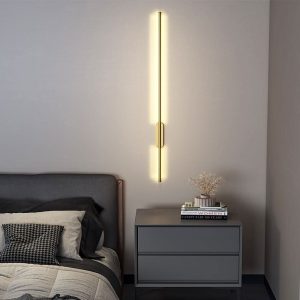 Modern Gold Aluminum Linear LED Wall Lighting Fixture 100cm - Warm