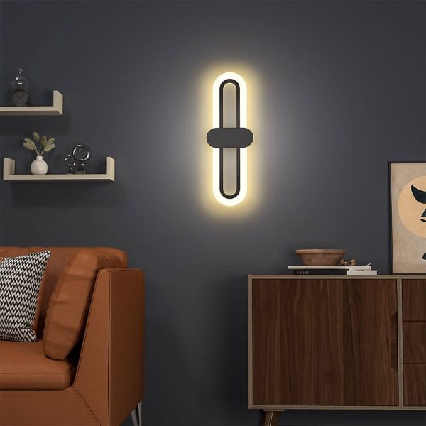 Modern Oval LED Wall Light with Acrylic Shade - Warm