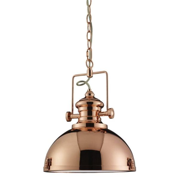 Searchlight 2297CU Industrial Copper Pendant Ceiling light