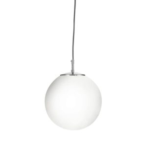 Searchlight 6066 Atom 1 Light Ceiling Pendant Light In Satin Silver