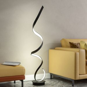 Spiral LED Floor Lamp 131cm Standing Lamp - Black