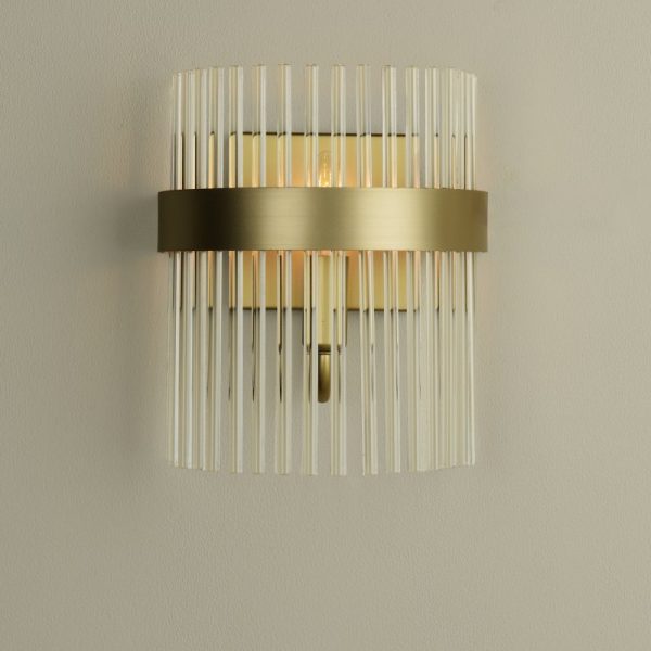 Laura Ashley Alexa Wall Light In Matt Antique Brass Finish With Glass Rods LA3756656-Q