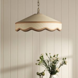 Laura Ashley Buckenham Ceiling Pendant Light With Rattan Shade LA3756608-Q