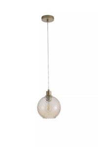 Searchlight Radiance Ceiling Pendant Light In Gold Finish With Champagne Glass 44520CP