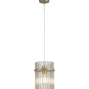 Searchlight Swizzle Ceiling Pendant Light In Gold Finish With Champagne Rods 20cm 55620CP