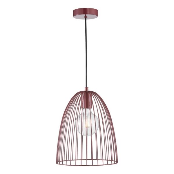 Dar Lighting Maya Ceiling Pendant Light In Satin Purple Finish