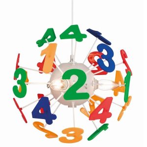 Firstlight 3741 Numbers Children's 1 Light Ceiling Pendant Light