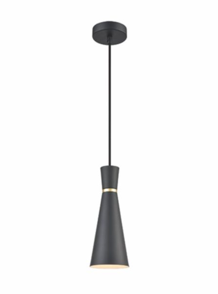 Franklite Happy PCH235 1 Light Ceiling Pendant Light In Satin Black Finish