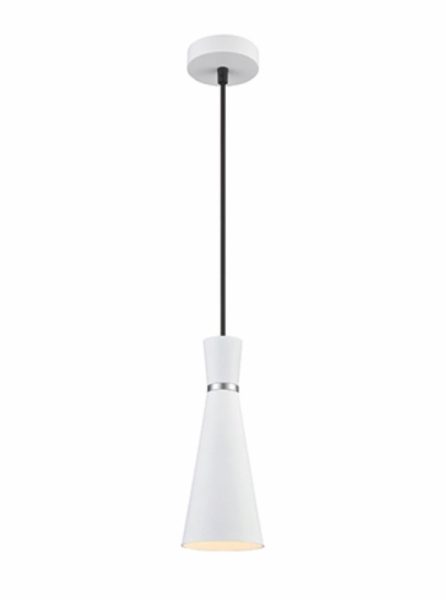 Franklite PCH234 Happy 1 Light Ceiling Pendant Light In Satin White Finish