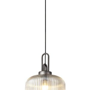 Glenn 1 Light Pumpkin Ceiling Pendant in Aged Pewter With Champagne Glass